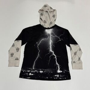 Route 66 Boys Hoodie Shirt Size 6/7 Lightning Graphic Skull‎ Layered Long Sleeve